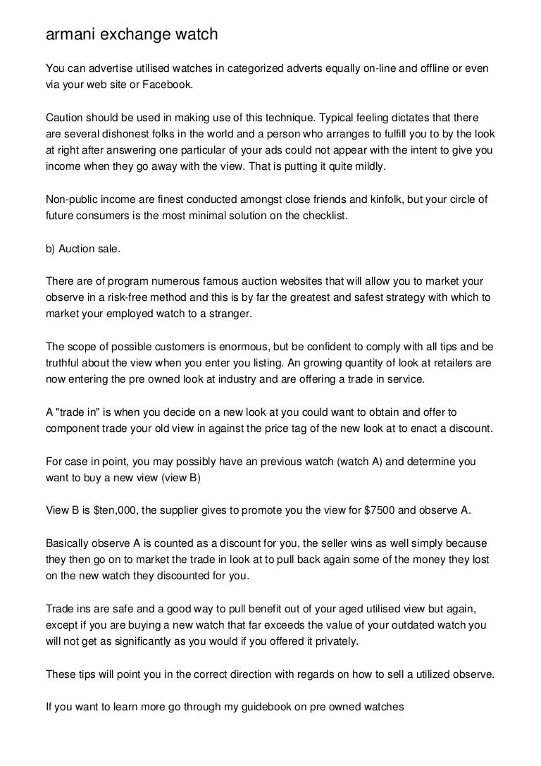 exchange old watches