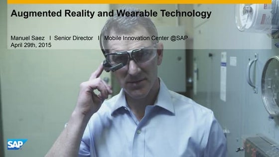 SAP Presentation to Augmented Reality Marketing Conference Dublin 2015 sap