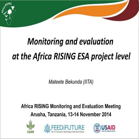 Monitoring and evaluation at the Africa RISING ESA project level