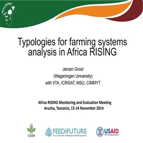 Typologies for farming systems analysis in Africa RISING