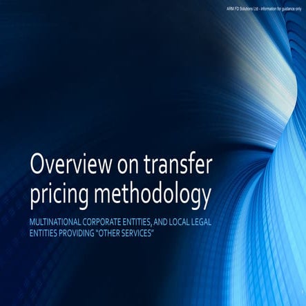 ARM FD Solutions - Transfer pricing methodology