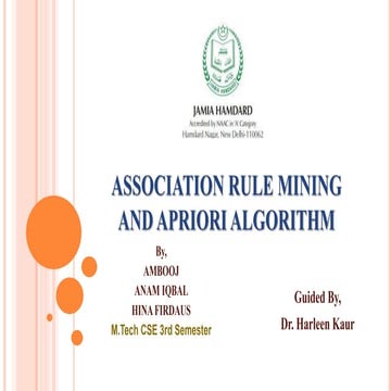 Association rule mining and Apriori algorithm | PPTX | Databases ...