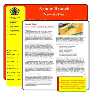 Armor Newsletter 1st QRT 2013 