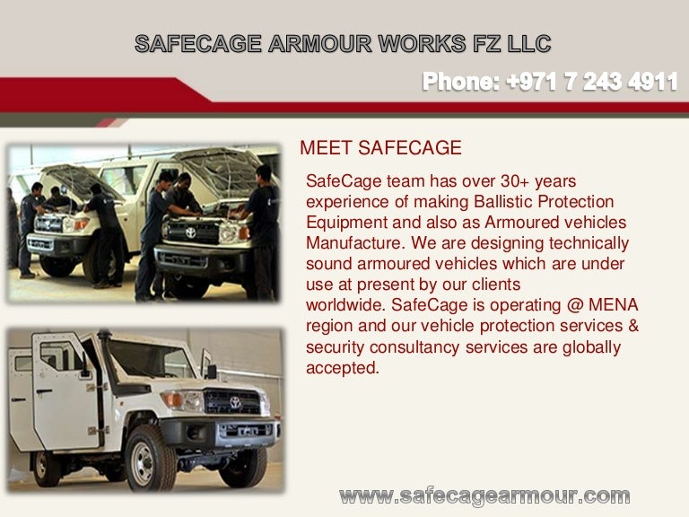 Armoured Cars SafeCage Armour Works FZ LLC