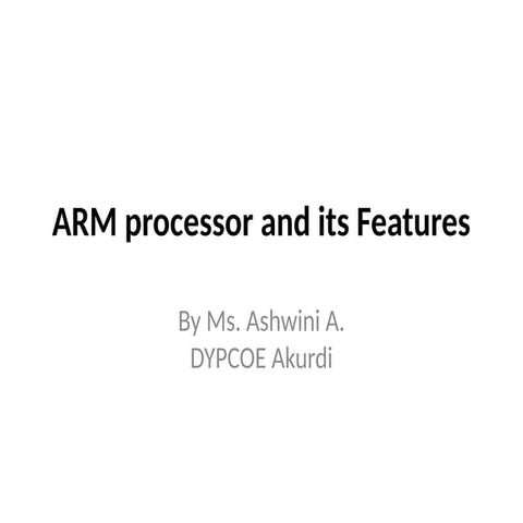 mpmc unit v explain about Arm architecture and their families | PPTX