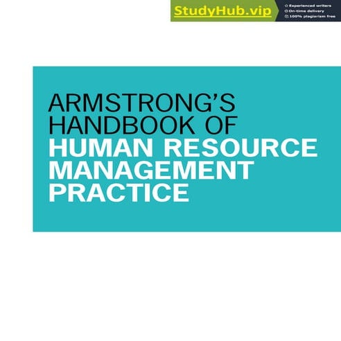 ARMSTRONG S HANDBOOK OF HUMAN RESOURCE MANAGEMENT PRACTICE I