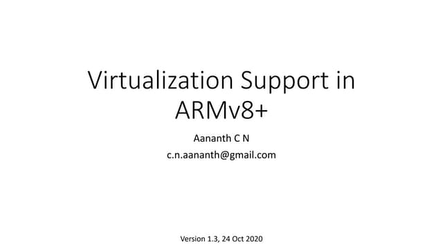 Virtualization Support in ARMv8+