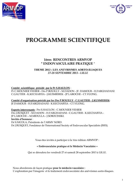 Armvop programme scientifique