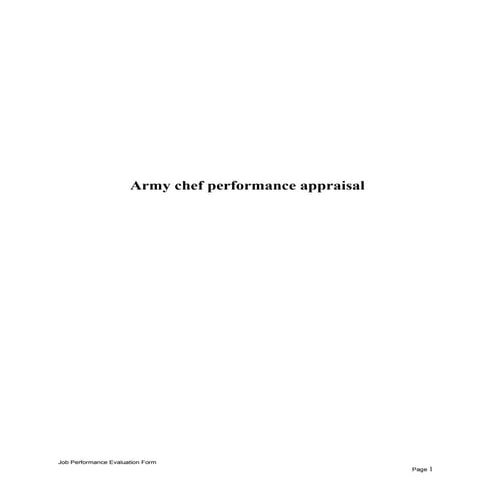Executive chefs performance appraisal | DOC