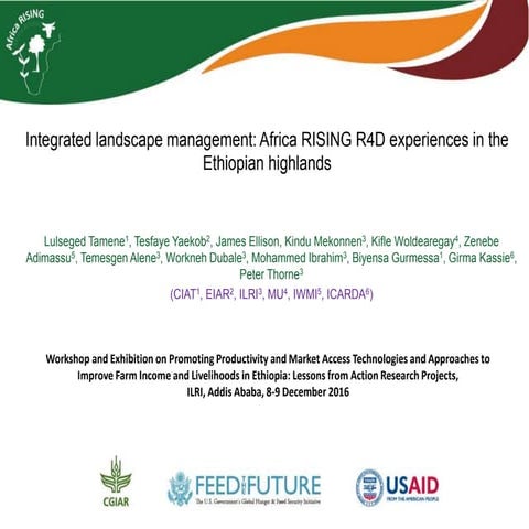 Integrated landscape management: Africa RISING R4D experiences in the Ethiopi...