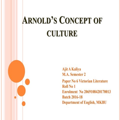 Arnold’s concept of culture