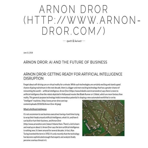 Arnon dror ai and the future of business