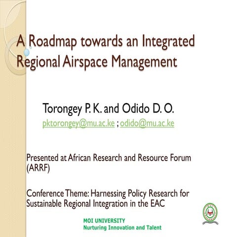 A roadmap towards an integrated regional airspace management