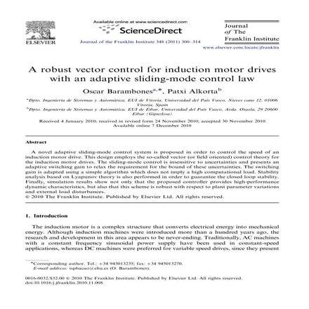 A robust vector control for induction motor drives with an adaptive sliding m...