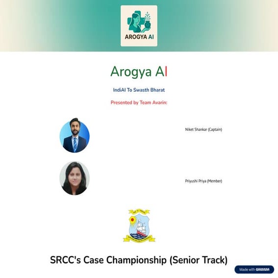 Arogya-AI for Universal Health Coverage in Arid and Semi-Arid Regions of Indi...