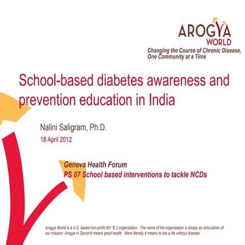 School-based diabetes awareness and prevention education in India