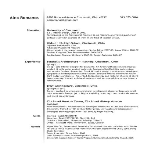 A Romanos Resume 2011 | PDF