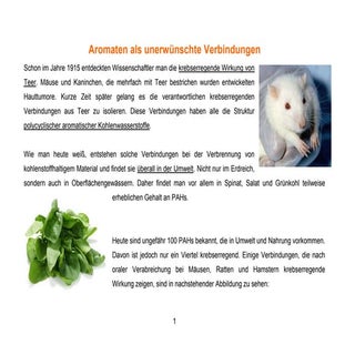 Aromaten als unerwünschte verbindungen