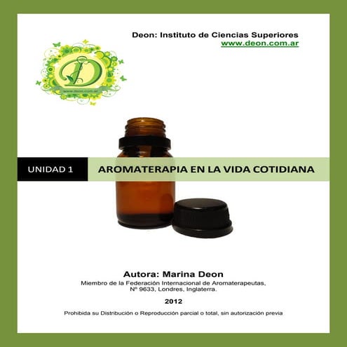 Aromaterapia cotidiana unidad nº 1