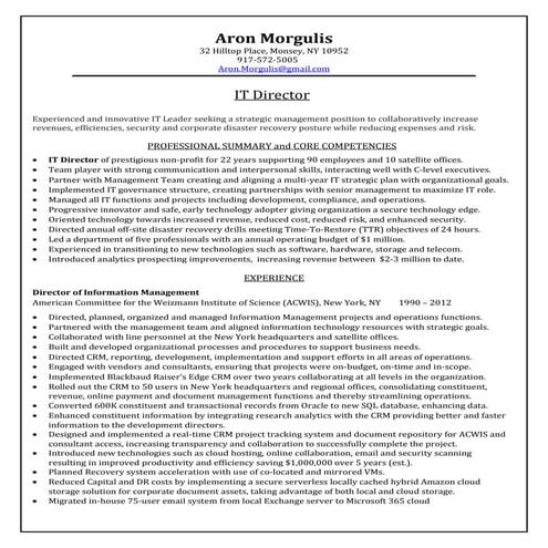Aron Morgulis resume