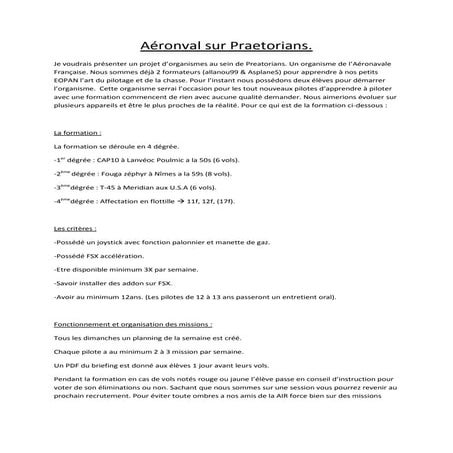 Aéronval sur praetorians