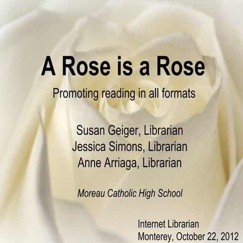 A Rose is a Rose, or Promoting Reading in All Formats