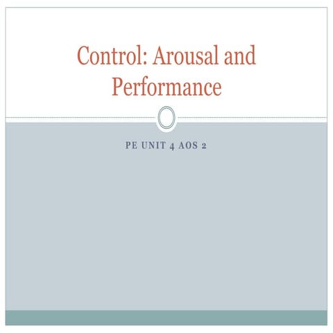 Arousal and performance