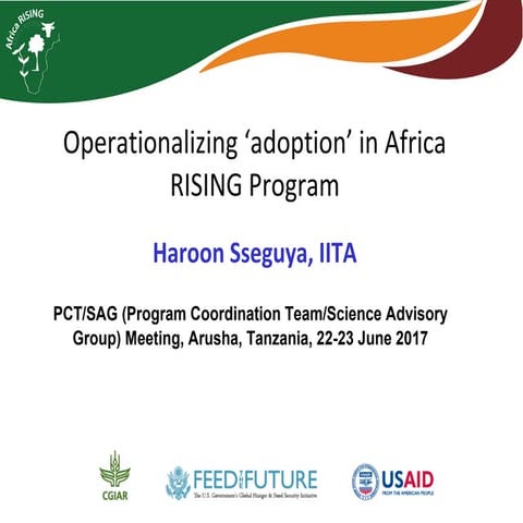 Operationalizing ‘adoption’ in Africa RISING Program