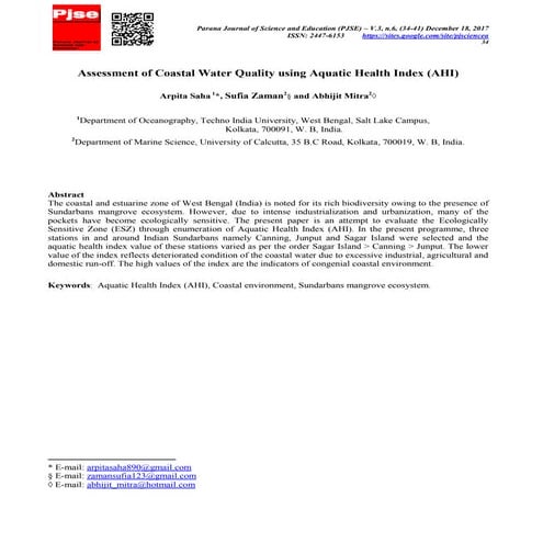 Water Quality Index for Assessment of Rudrasagar Lake Ecosystem, India ...