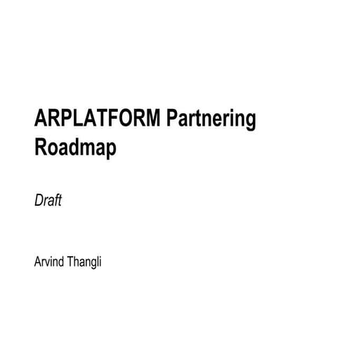 Ecosystems/Partnering Roadmap For A Typical AR Platform Startup