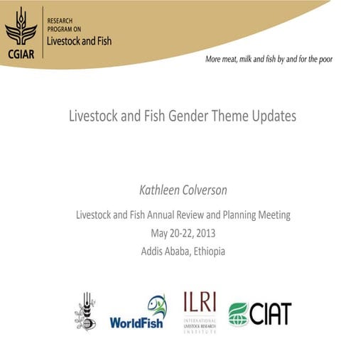 Livestock and Fish Gender Theme updates
