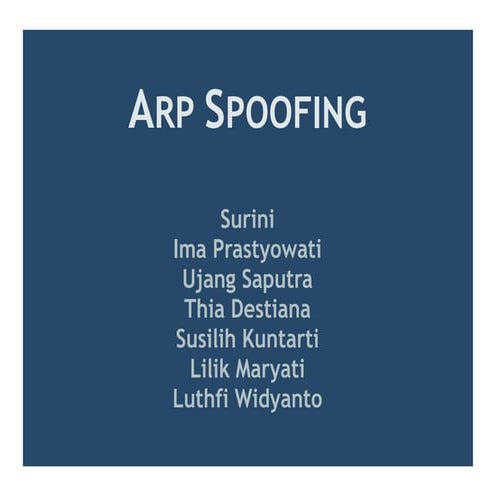 Arp spoofing slides