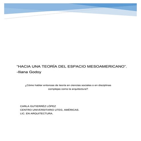 Espacio de Mesoamericana. Arquitectura Mexicana.