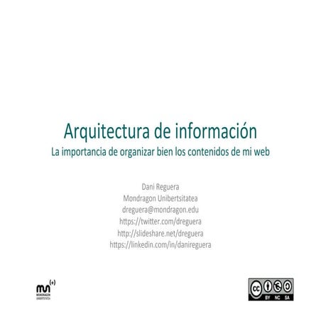Arquitectura de información de mi web. 