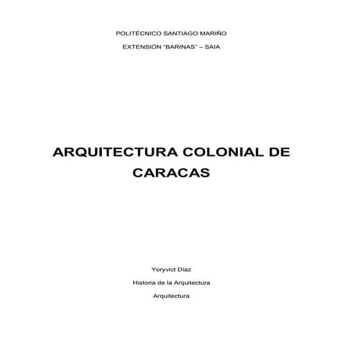 Arquitectura colonialcaracas