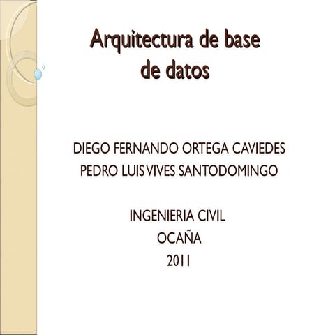 Arquitectura de base de datos  xpo