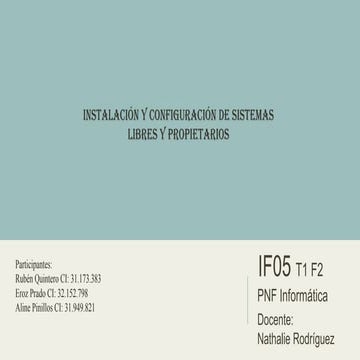Arquitectura del Computador- Instalación y Configuración de  Sistemas operati...