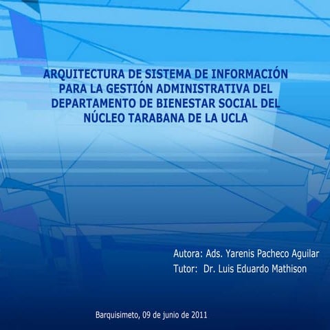 Arquitectura de sistema de información para la gestión administrativa del dep...