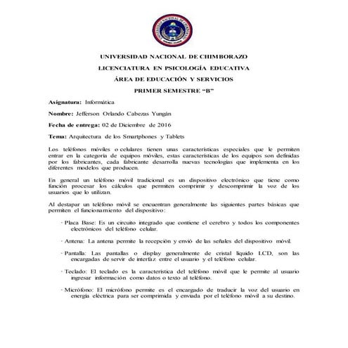 Arquitectura de smarthponhes y tablets