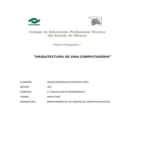 Arquitectura de una computadora