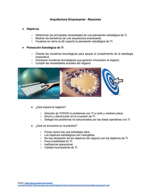 Arquitectura empresarial   resumen