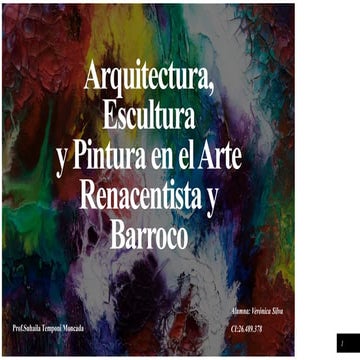 Arquitectura, escultura y pintura en el arte renacentista y barroco 