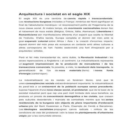 Arquitectura i societat en el segle xix