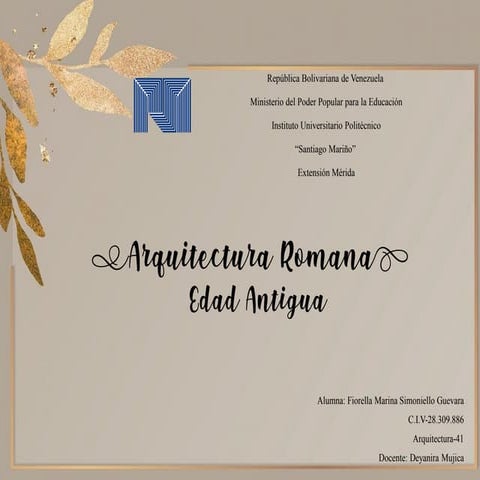 Arquitectura Romana  Edad Antigua