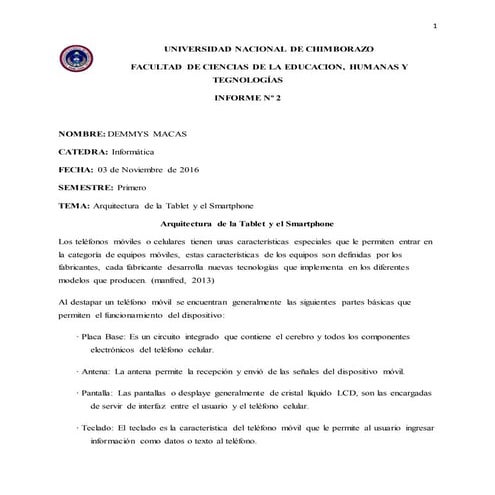 Arquitectura smartphone y tablet