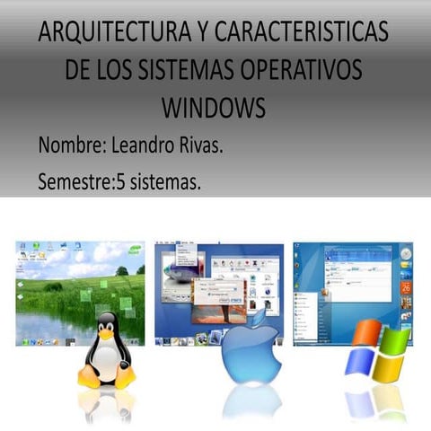 Arquitectura y caracteristicas de los sistemas operativos windows