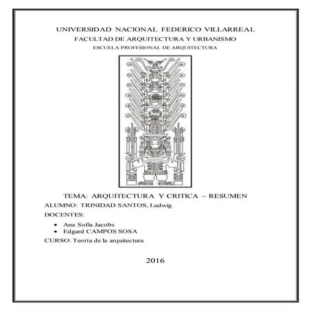 Arquitectura y critica resumen
