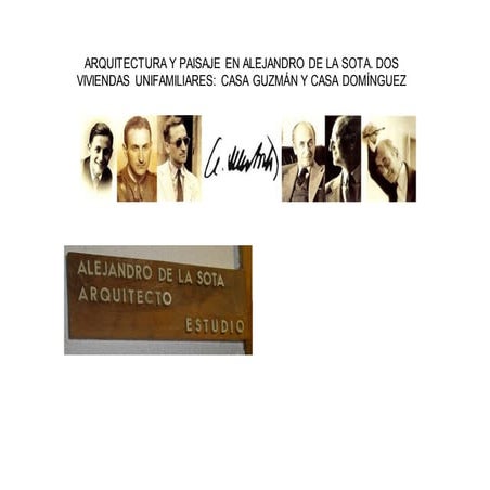 Arquitectura y paisaje en alejandro de la sota 