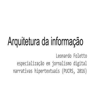 Arquitetura da informação 