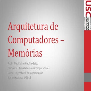Arquitetura de computadores – memórias